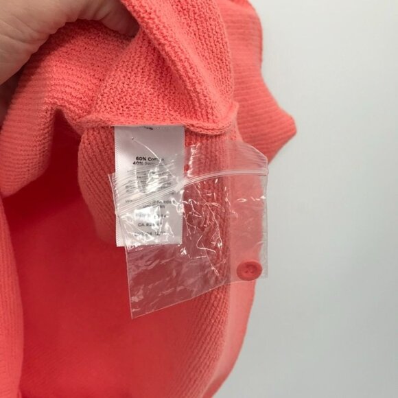 T By Talbots Coral Sweater 3/4 roll tab Sleeve  Womens size large cotton new - Picture 4 of 10